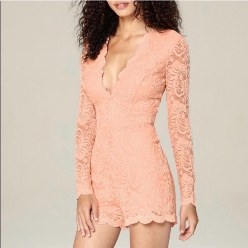 Bebe peach Lace romper size 2